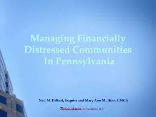 Managing Financially Distressed Communities In Pennsylvania