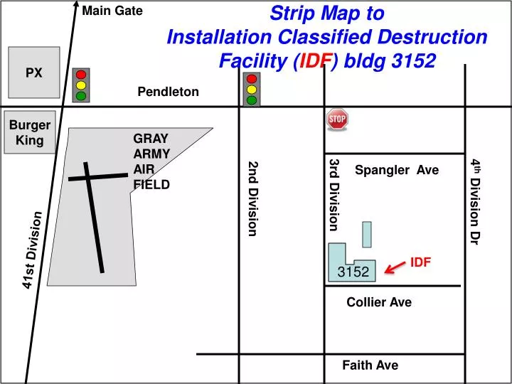 strip map to installation classified destruction facility idf bldg 3152