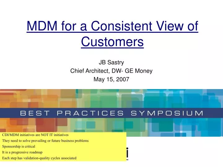 mdm for a consistent view of customers