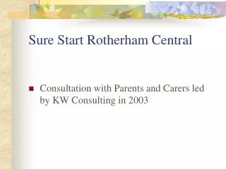 Sure Start Rotherham Central