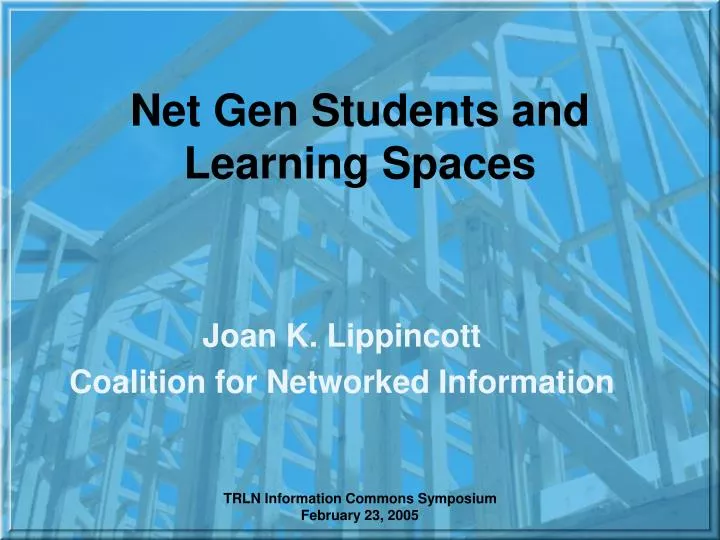 net gen students and learning spaces