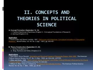 II. Concepts and Theories in Political Science