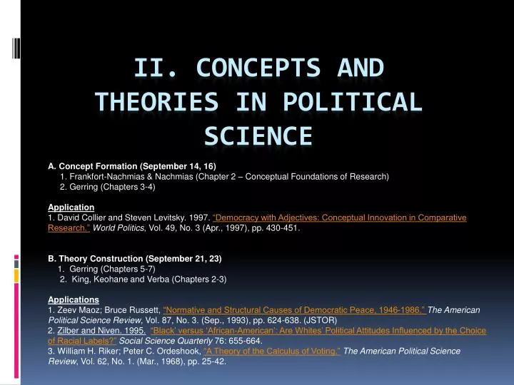 ii concepts and theories in political science