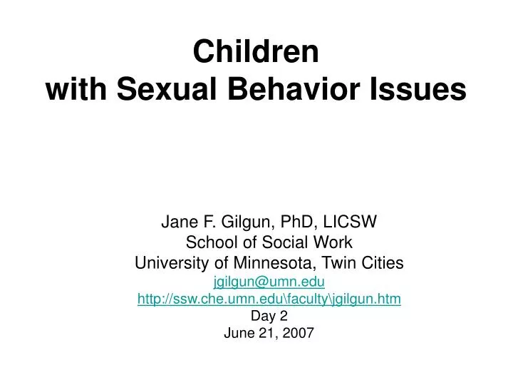 children with sexual behavior issues