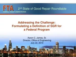 Addressing the Challenge: Formulating a Definition of SGR for a Federal Program