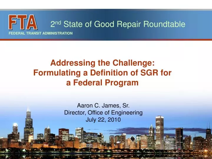 addressing the challenge formulating a definition of sgr for a federal program