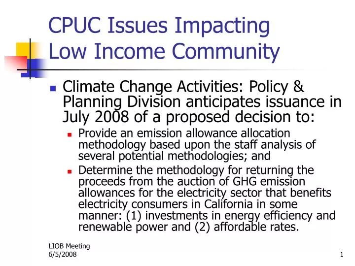 cpuc issues impacting low income community