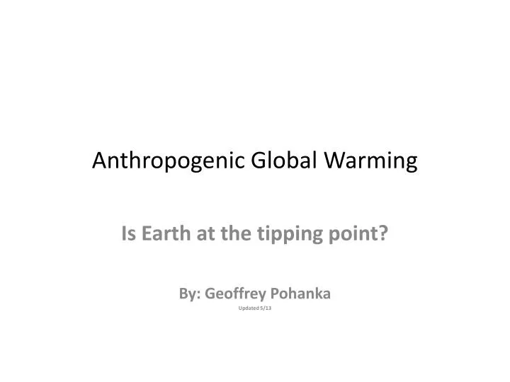 anthropogenic global warming