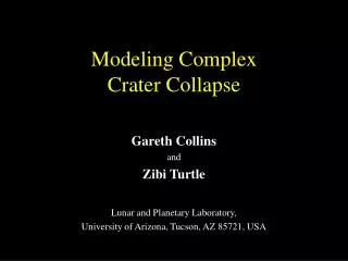 modeling complex crater collapse