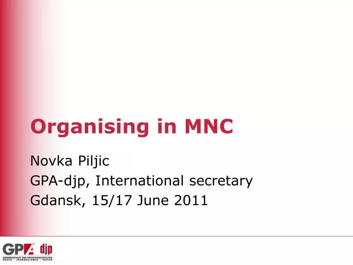 organising in mnc