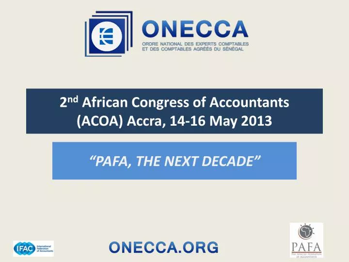 2 nd african congress of accountants acoa accra 14 16 may 2013