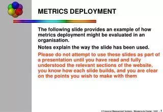 METRICS DEPLOYMENT