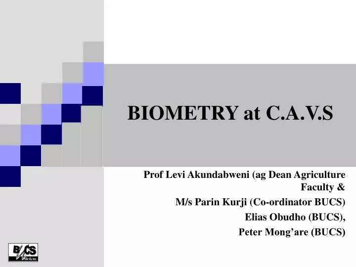 biometry at c a v s