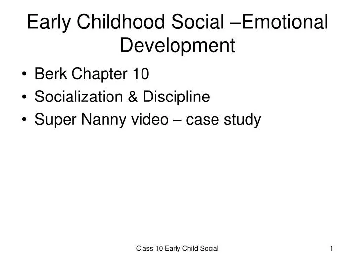 early childhood social emotional development