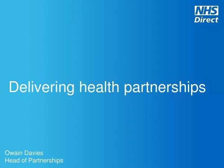 delivering health partnerships