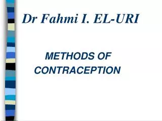 Dr Fahmi I. EL-URI