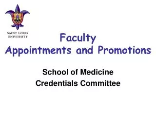 Faculty Appointments and Promotions