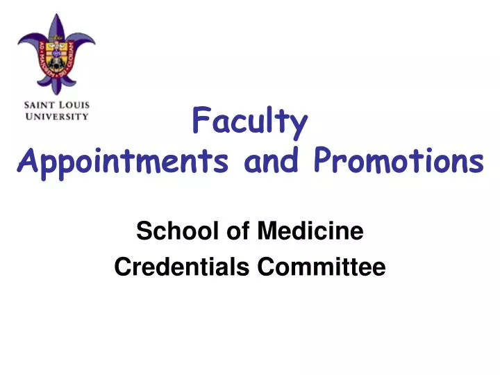 faculty appointments and promotions