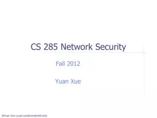 CS 285 Network Security