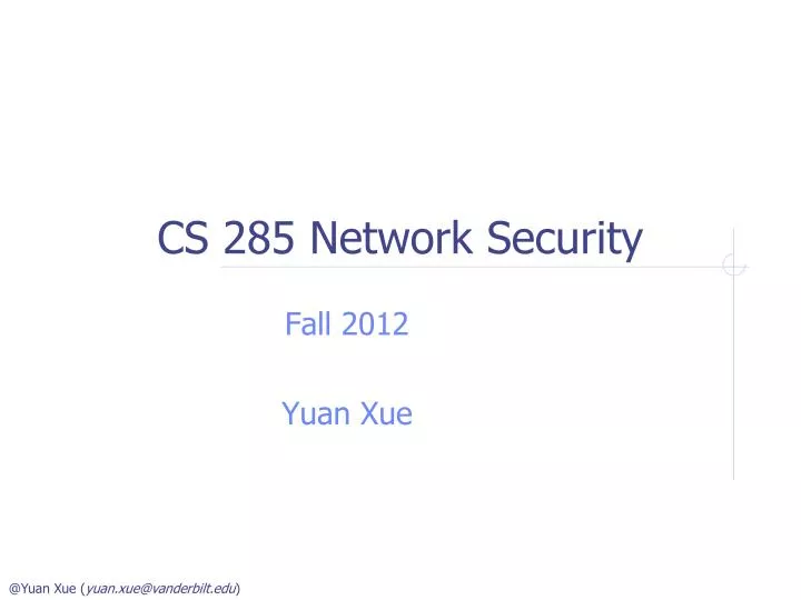 cs 285 network security