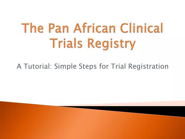 the pan african clinical trials registry