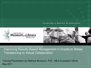 Improving Results-Based Management in Grants to States: Transitioning to Virtual Collaboration