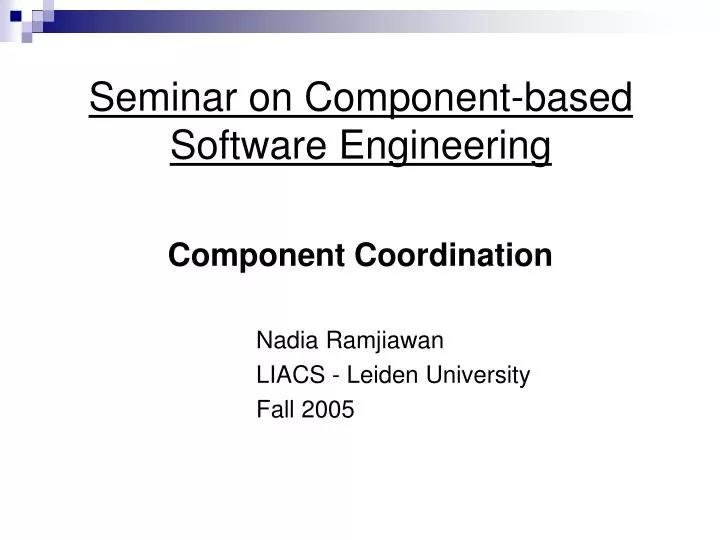 seminar on component based software engineering