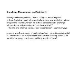 Knowledge Management and Training (2)
