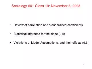 Sociology 601 Class 19: November 3, 2008