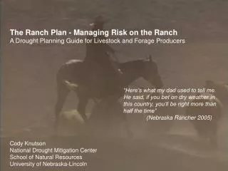 The Ranch Plan - Managing Risk on the Ranch