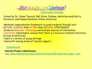 What is a Literature Cyberlesson?