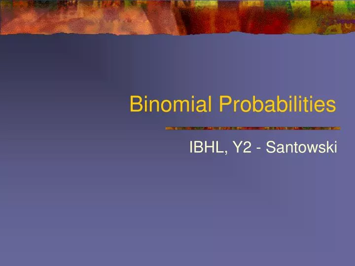 binomial probabilities