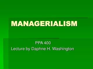 MANAGERIALISM