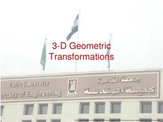 3-D Geometric Transformations