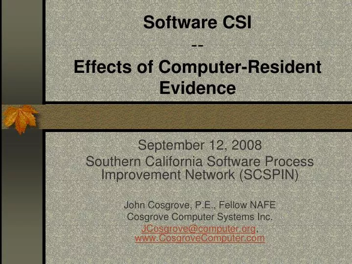software csi effects of computer resident evidence