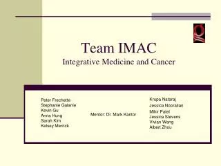 Team IMAC Integrative Medicine and Cancer