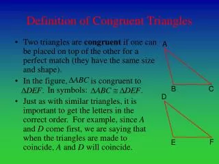 Definition of Congruent Triangles