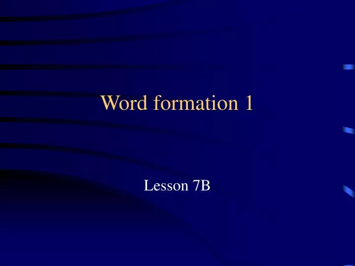 word formation 1