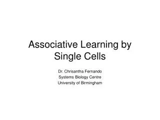 Associative Learning by Single Cells