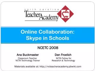 Online Collaboration: Skype in Schools