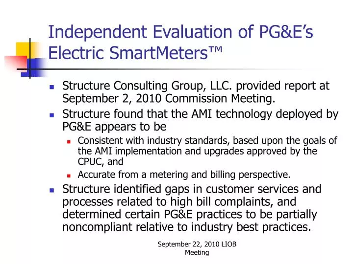 independent evaluation of pg e s electric smartmeters