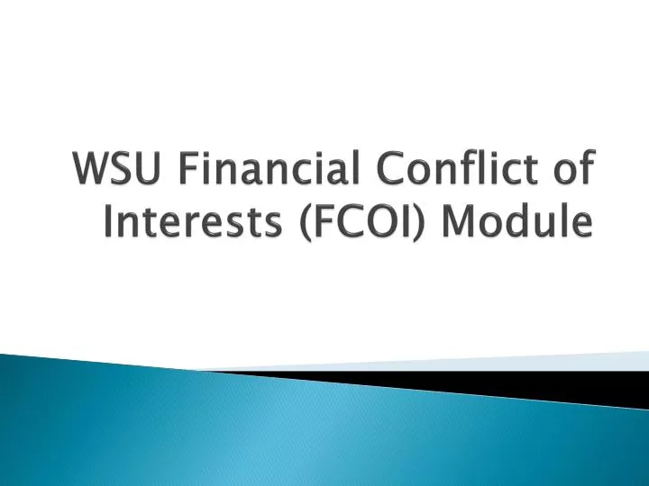 wsu financial conflict of interests fcoi module