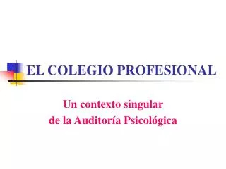el colegio profesional