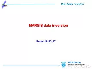 MARSIS data inversion