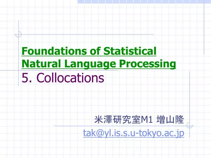 foundations of statistical natural language processing 5 collocations