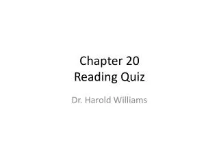 Chapter 20 Reading Quiz