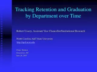 Tracking Retention and Graduation by Department over Time