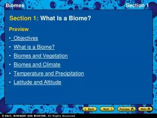 Section 1: What Is a Biome?