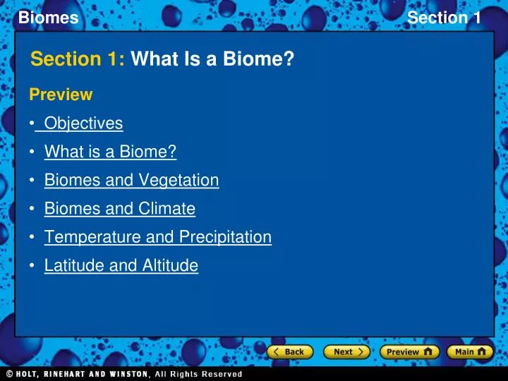 section 1 what is a biome