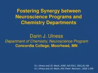 Fostering Synergy between Neuroscience Programs and Chemistry Departments